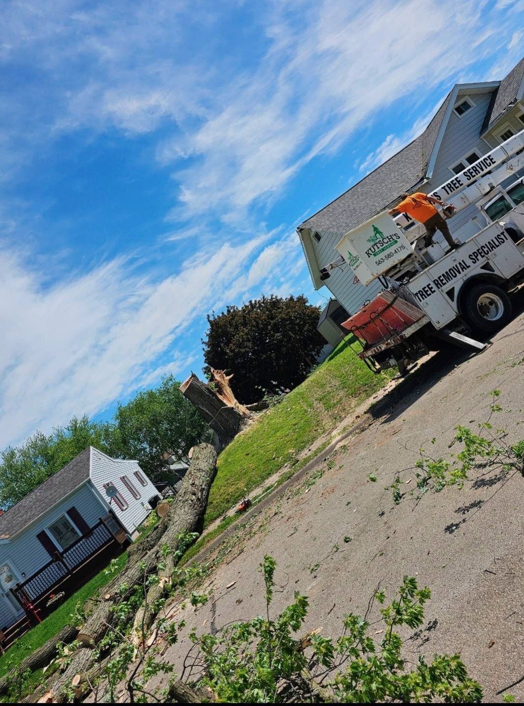 Matt with the Kutsch Tree Service truck - Dubuque, IA
